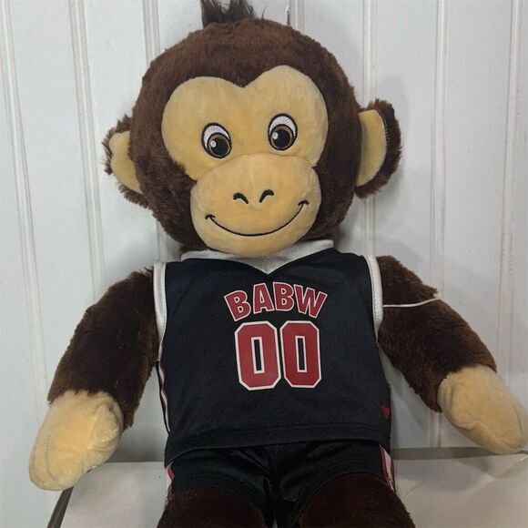 Build-A-Bear Workshop BABW Basketball Monkey Plush Toy 16” Jersey Outfit #00 - Picture 2 of 3